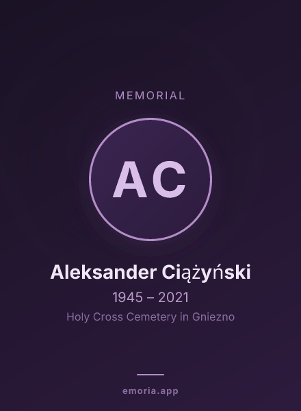 Memorial portrait of Aleksander Ciążyński