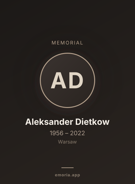 Memorial portrait of Aleksander Dietkow