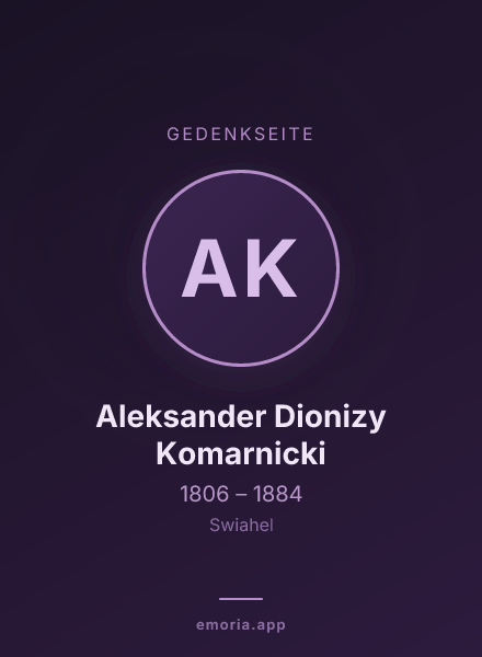 Gedenkportrait von Aleksander Dionizy Komarnicki