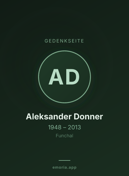 Gedenkportrait von Aleksander Donner