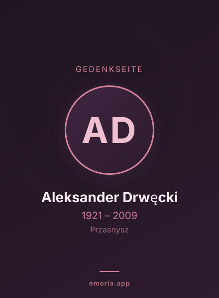 Gedenkportrait von Aleksander Drwęcki