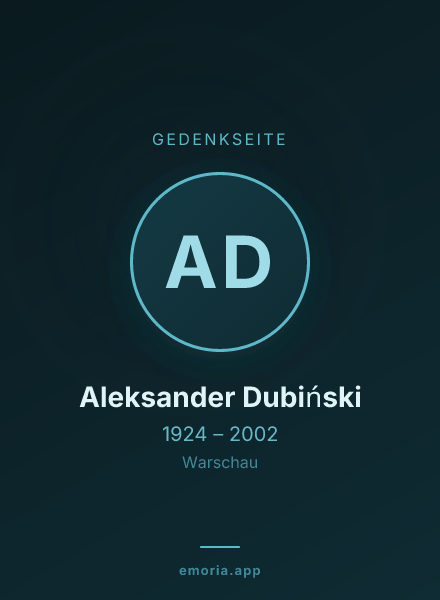 Gedenkportrait von Aleksander Dubiński