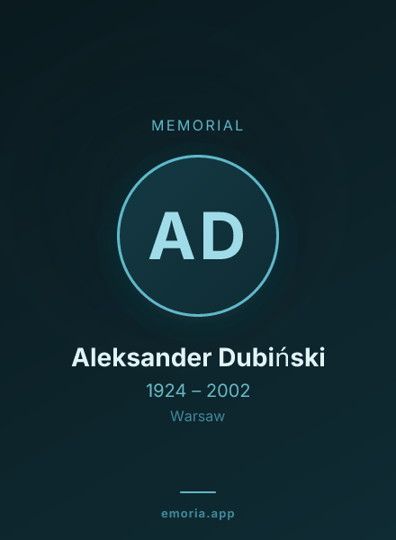 Memorial portrait of Aleksander Dubiński