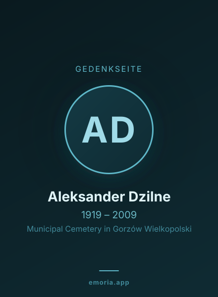 Gedenkportrait von Aleksander Dzilne