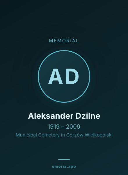 Memorial portrait of Aleksander Dzilne