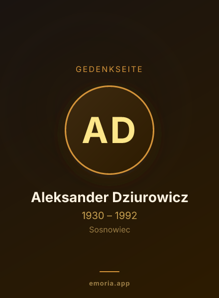 Gedenkportrait von Aleksander Dziurowicz