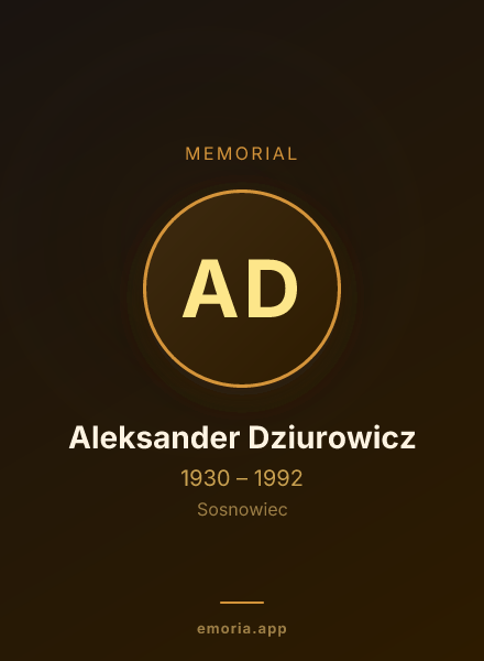 Memorial portrait of Aleksander Dziurowicz