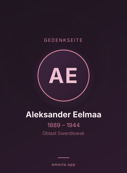 Gedenkportrait von Aleksander Eelmaa