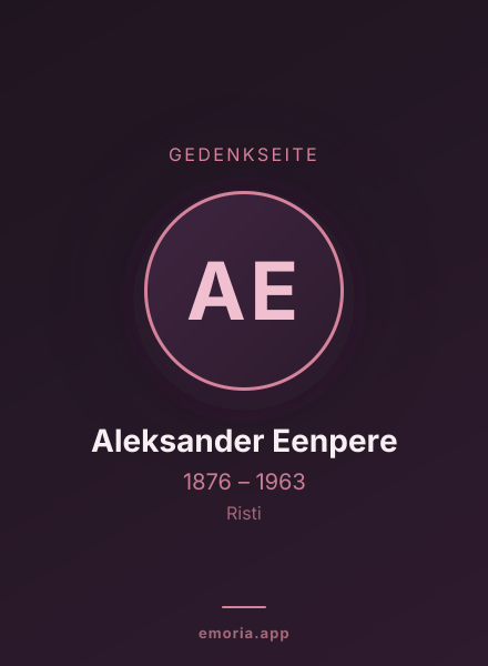 Gedenkportrait von Aleksander Eenpere
