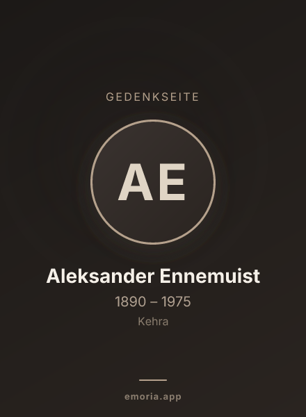 Gedenkportrait von Aleksander Ennemuist