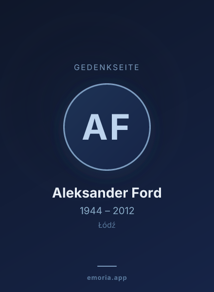 Gedenkportrait von Aleksander Ford