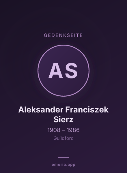 Gedenkportrait von Aleksander Franciszek Sierz
