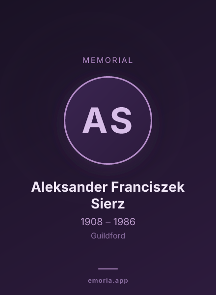 Memorial portrait of Aleksander Franciszek Sierz