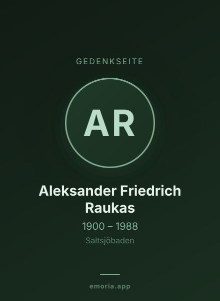 Gedenkportrait von Aleksander Friedrich Raukas