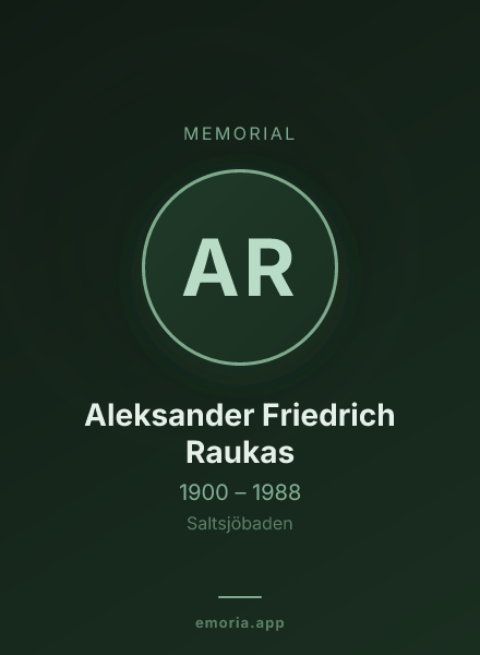 Memorial portrait of Aleksander Friedrich Raukas