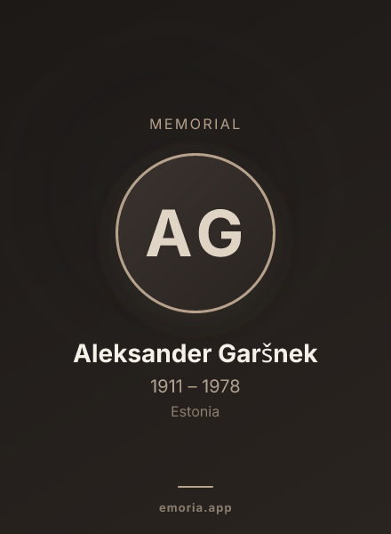 Memorial portrait of Aleksander Garšnek