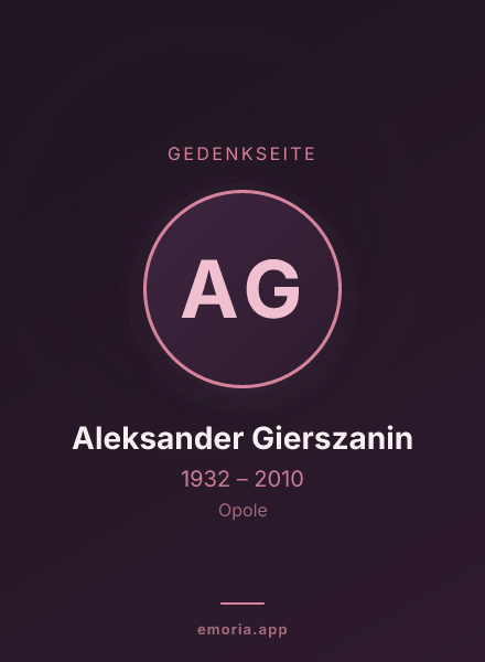 Gedenkportrait von Aleksander Gierszanin