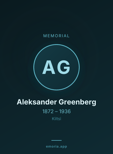 Memorial portrait of Aleksander Greenberg