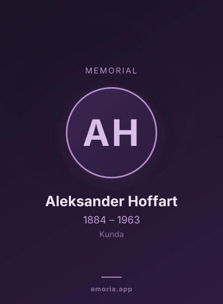Memorial portrait of Aleksander Hoffart