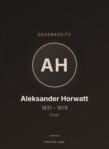 Gedenkportrait von Aleksander Horwatt
