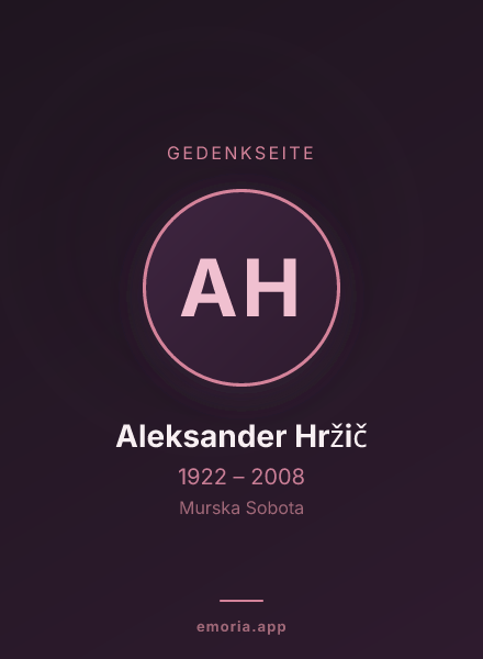 Gedenkportrait von Aleksander Hržič