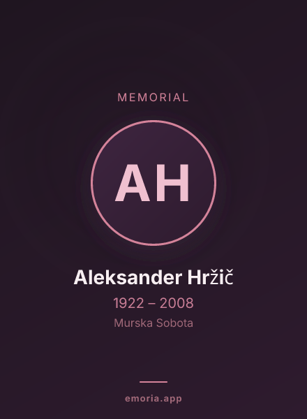 Memorial portrait of Aleksander Hržič