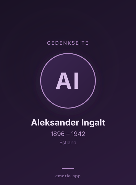 Gedenkportrait von Aleksander Ingalt