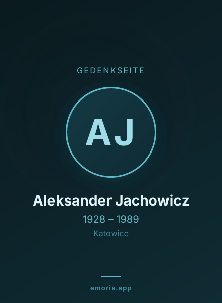 Gedenkportrait von Aleksander Jachowicz