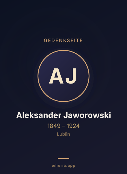 Gedenkportrait von Aleksander Jaworowski