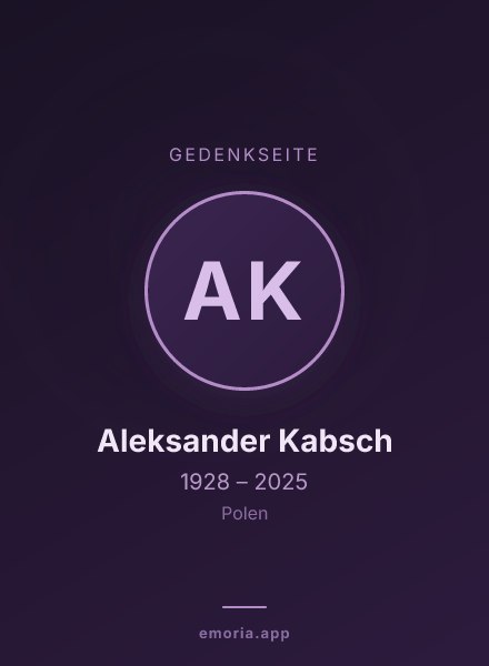 Gedenkportrait von Aleksander Kabsch