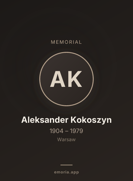 Memorial portrait of Aleksander Kokoszyn