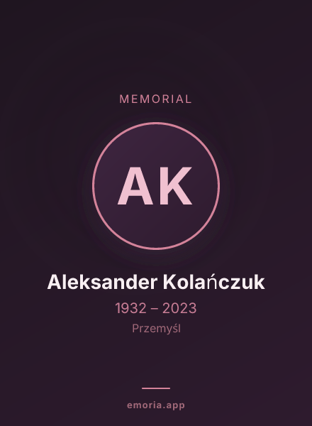 Memorial portrait of Aleksander Kolańczuk