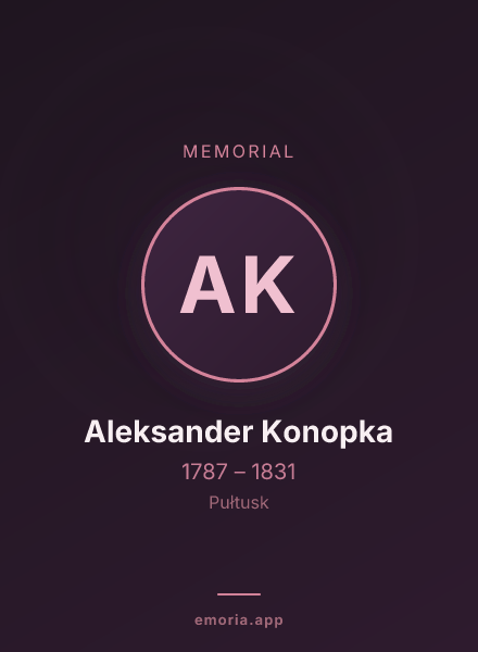 Memorial portrait of Aleksander Konopka