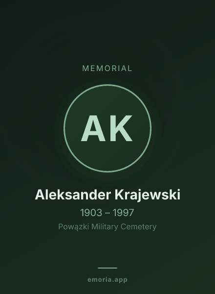 Memorial portrait of Aleksander Krajewski