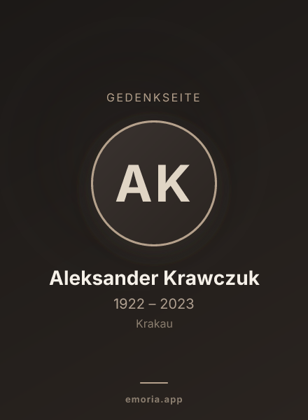 Gedenkportrait von Aleksander Krawczuk