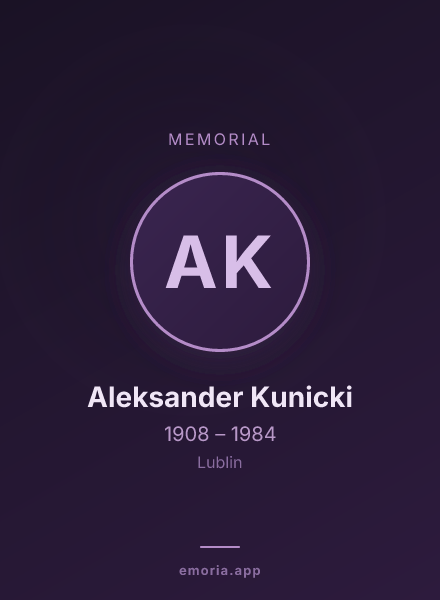 Memorial portrait of Aleksander Kunicki