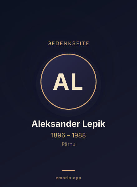 Gedenkportrait von Aleksander Lepik