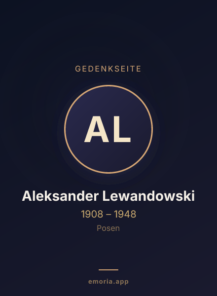 Gedenkportrait von Aleksander Lewandowski