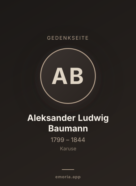 Gedenkportrait von Aleksander Ludwig Baumann