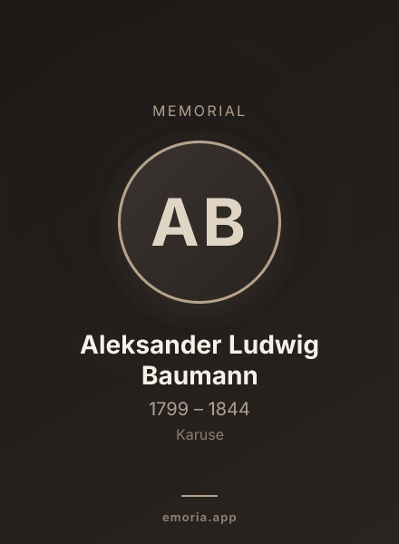 Memorial portrait of Aleksander Ludwig Baumann