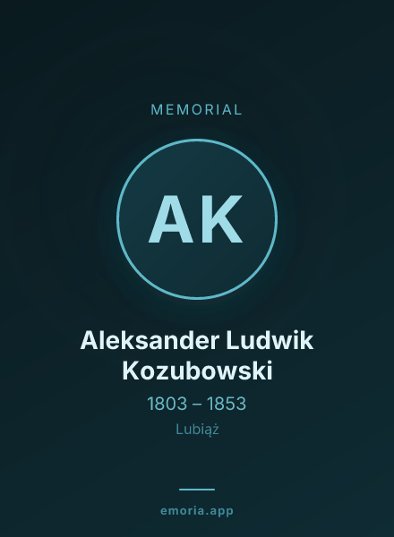 Memorial portrait of Aleksander Ludwik Kozubowski