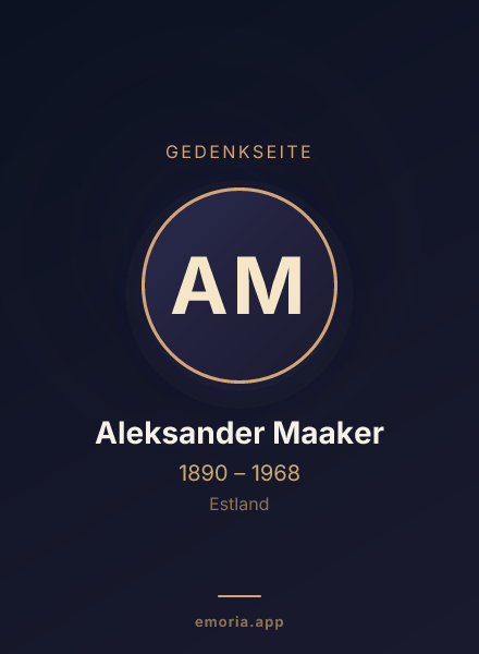 Gedenkportrait von Aleksander Maaker