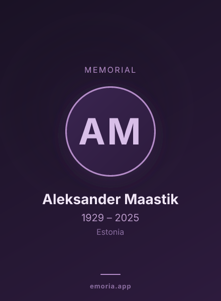 Memorial portrait of Aleksander Maastik