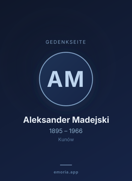 Gedenkportrait von Aleksander Madejski