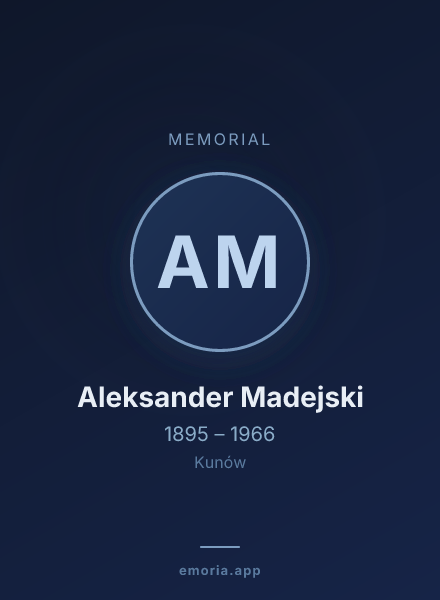 Memorial portrait of Aleksander Madejski