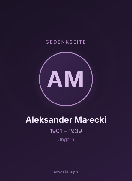 Gedenkportrait von Aleksander Małecki