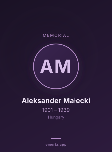 Memorial portrait of Aleksander Małecki