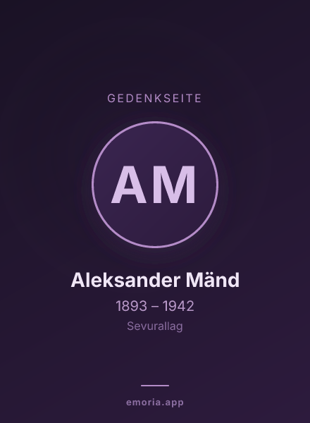 Gedenkportrait von Aleksander Mänd