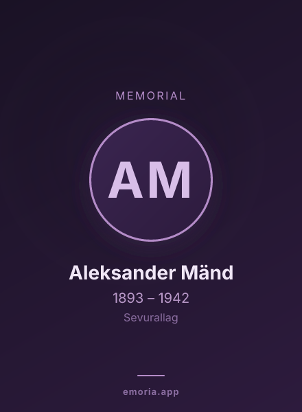 Memorial portrait of Aleksander Mänd