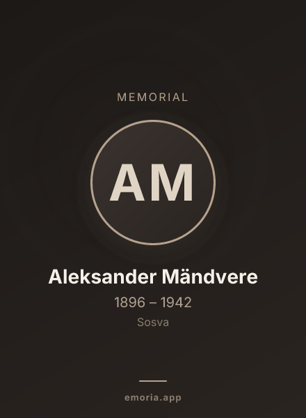 Memorial portrait of Aleksander Mändvere